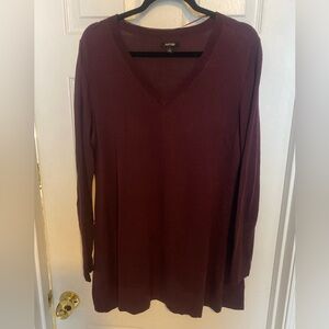 🥀 Burgundy V-Neck Long Sleeve Sweater Size XL 🥀